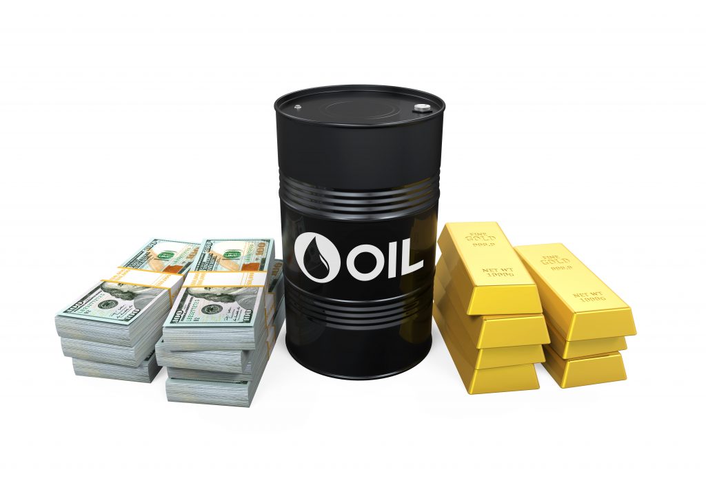 Oil prices fall, gold higher as yields drop