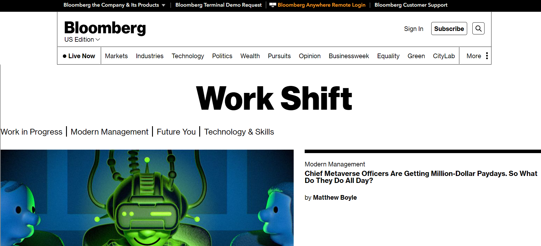 Bloomberg launches site covering work issues