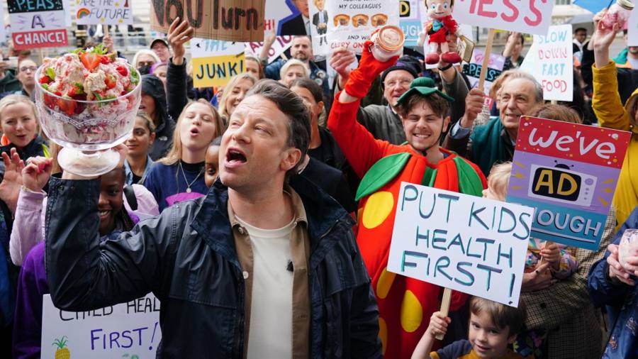 Jamie Oliver urges UK to use sugar tax to fund free school meals